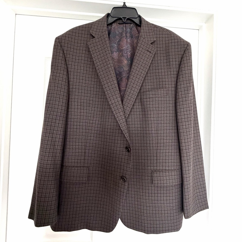 Ralph Lauren Blazer 48R Brown Check Wool 2 Vent Sport Coat Classic